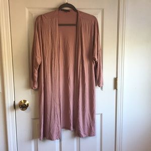 3/4 sleeve length cardigan dusty rose